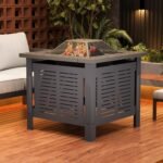 AECOJOY 30” Fire Pit Table – Metal Outdoor Fireplace for Patio & Backyard - Image 2