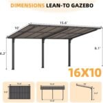 AECOJOY 16 x 10 ft Hardtop Gazebo – Spacious Outdoor Shelter - Image 3