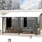 AECOJOY 14 x 10 ft Wall-Mounted Pergola – Outdoor Patio Gazebo with Dark Frame - Image 7