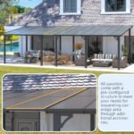 AECOJOY 14 x 10 ft Wall-Mounted Pergola – Outdoor Patio Gazebo with Dark Frame - Image 9