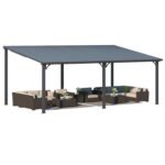 AECOJOY 20 x 12 ft Hardtop Gazebo – Lean-To Metal Pergola