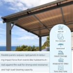 AECOJOY 14 x 10 ft Wall-Mounted Pergola – Outdoor Patio Gazebo with Dark Frame - Image 6